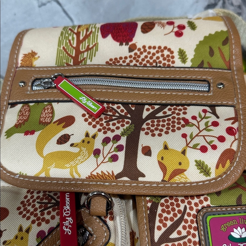 NWT! Lily Bloom Forest Owl Riley Backpack - Picture 15 of 16